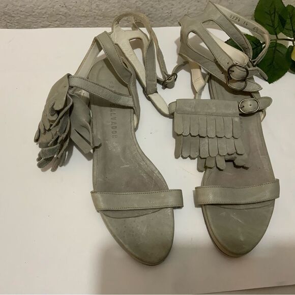 Freda Salvador Kiltie Fringe Strappy Gladiator Leather Sandals Size US 6.5 - Picture 5 of 16